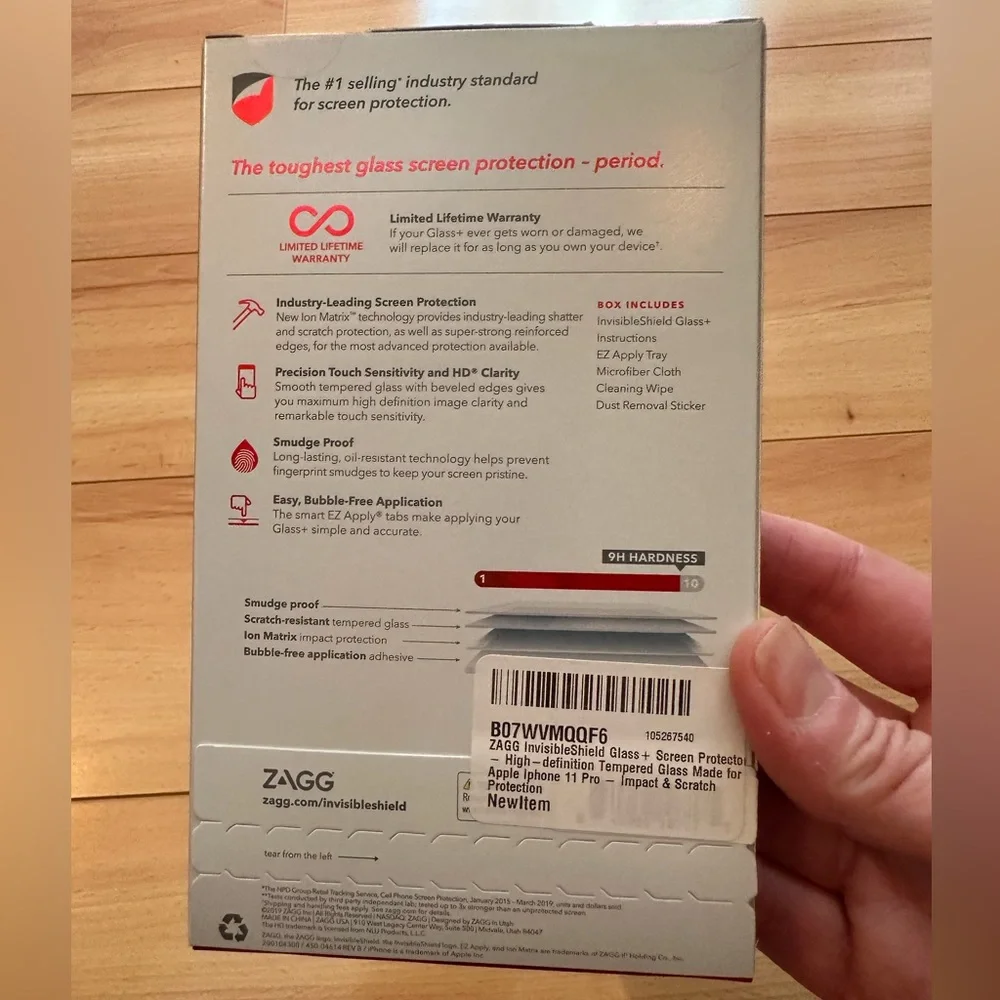 InvisibleShield Glass+ Screen Protector for iPhone 11 Pro ZAGG new in box clear